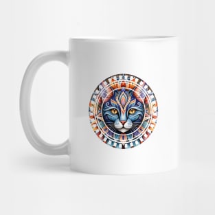 Ancient Blue Cat Mandala Mug